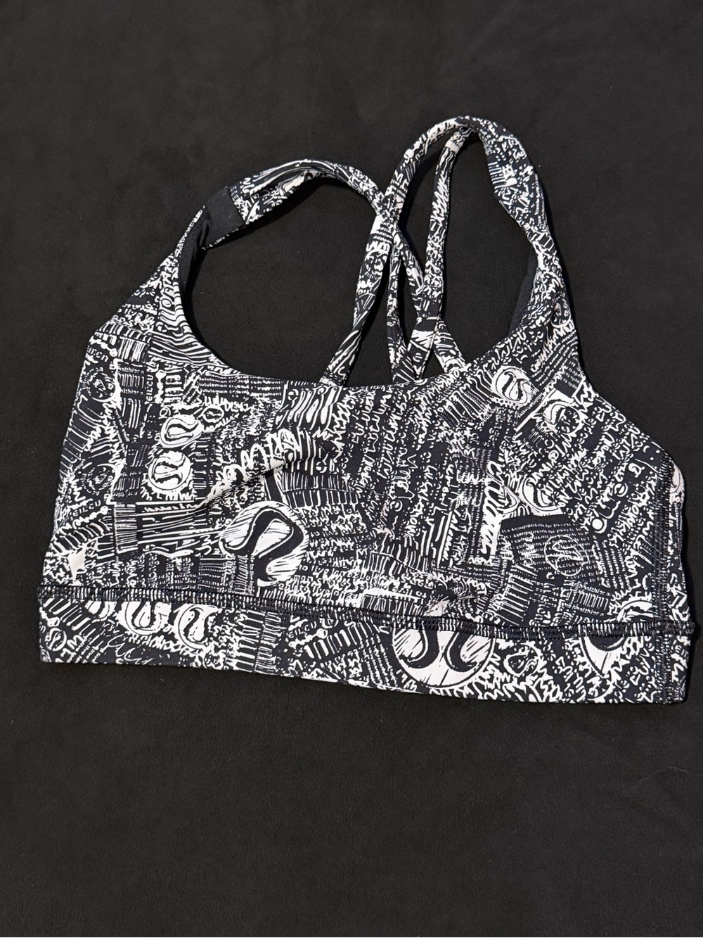 Lululemon Crossed Sports Bra - Black & White Size 4